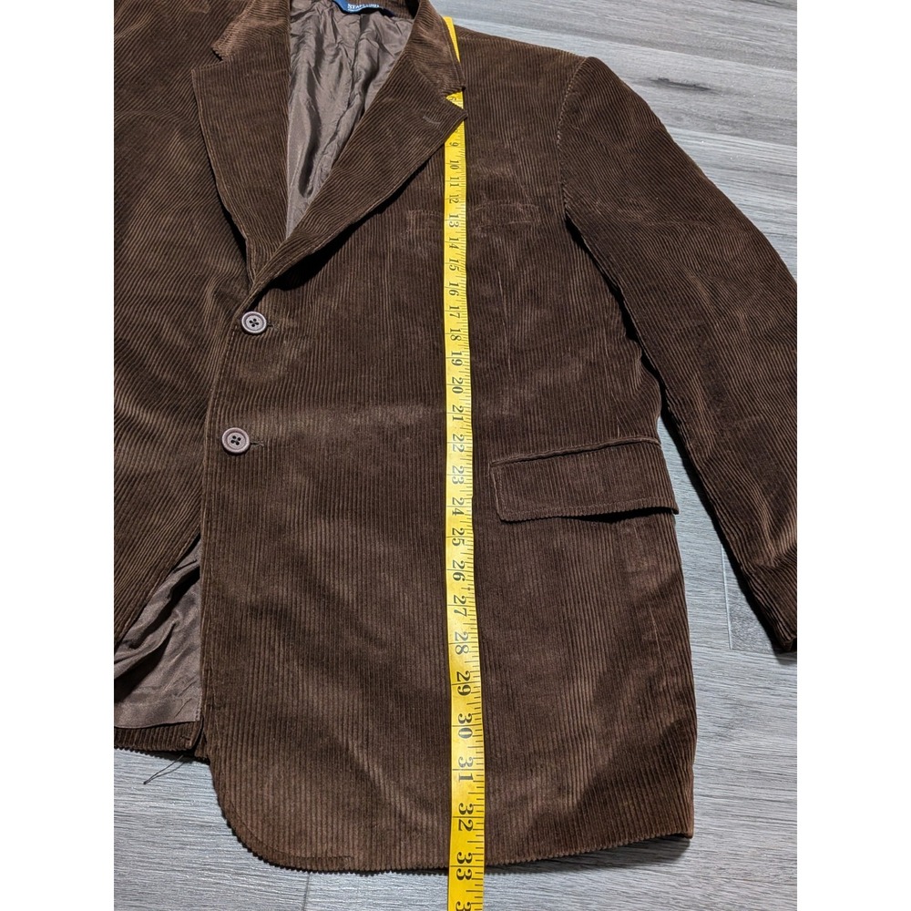 Stafford Men's Chocolate Brown Corduroy Elbow Patches‎ Sport Coat Size 50R - Picture 3 of 8